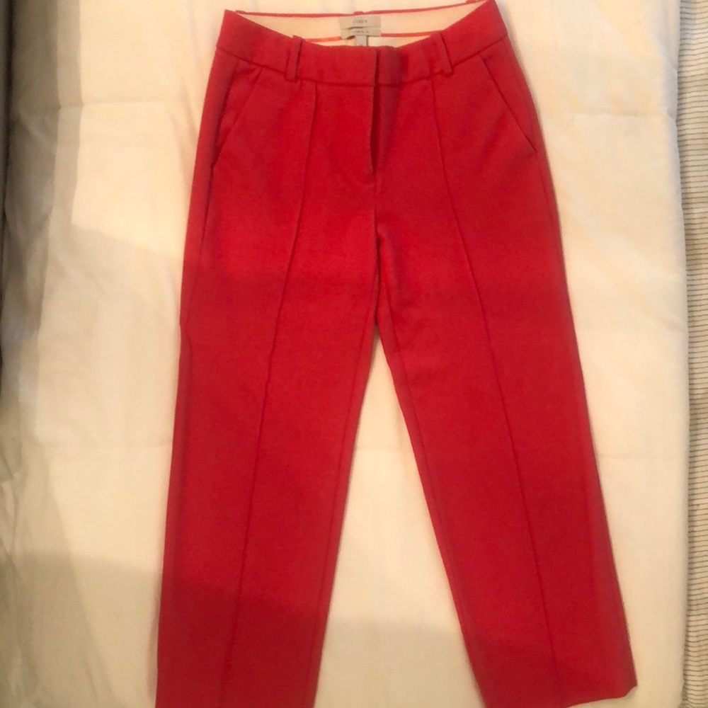 Jcrew cropped wool dress pants.